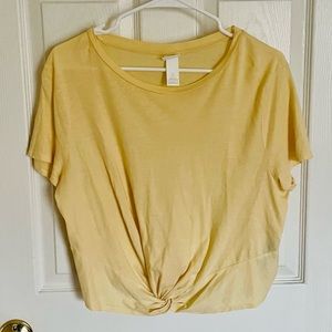 Yellow tie front tee